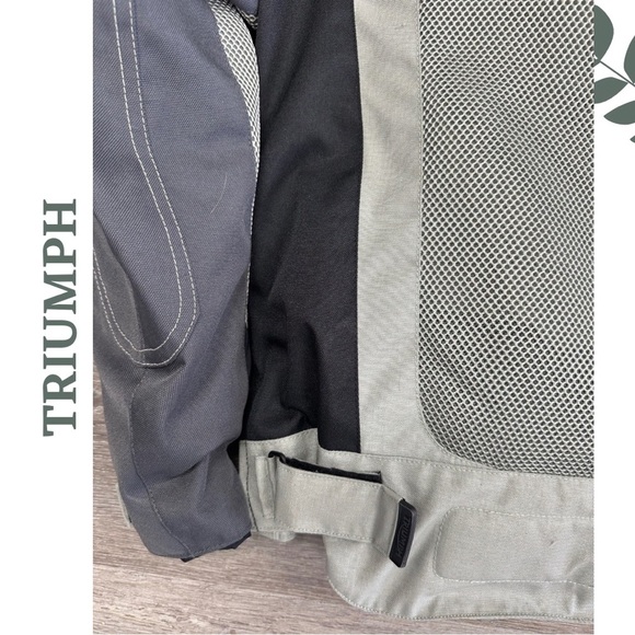 Triumph Gray and Black Men's Motorcyle Jacket CE Protectors size Large - Picture 12 of 16